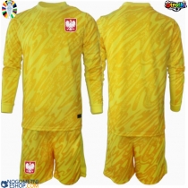 Otroški Nogometni dresi Poljska Vratar Domači EP 2024 Dolgi Rokav (+ Kratke hlače)